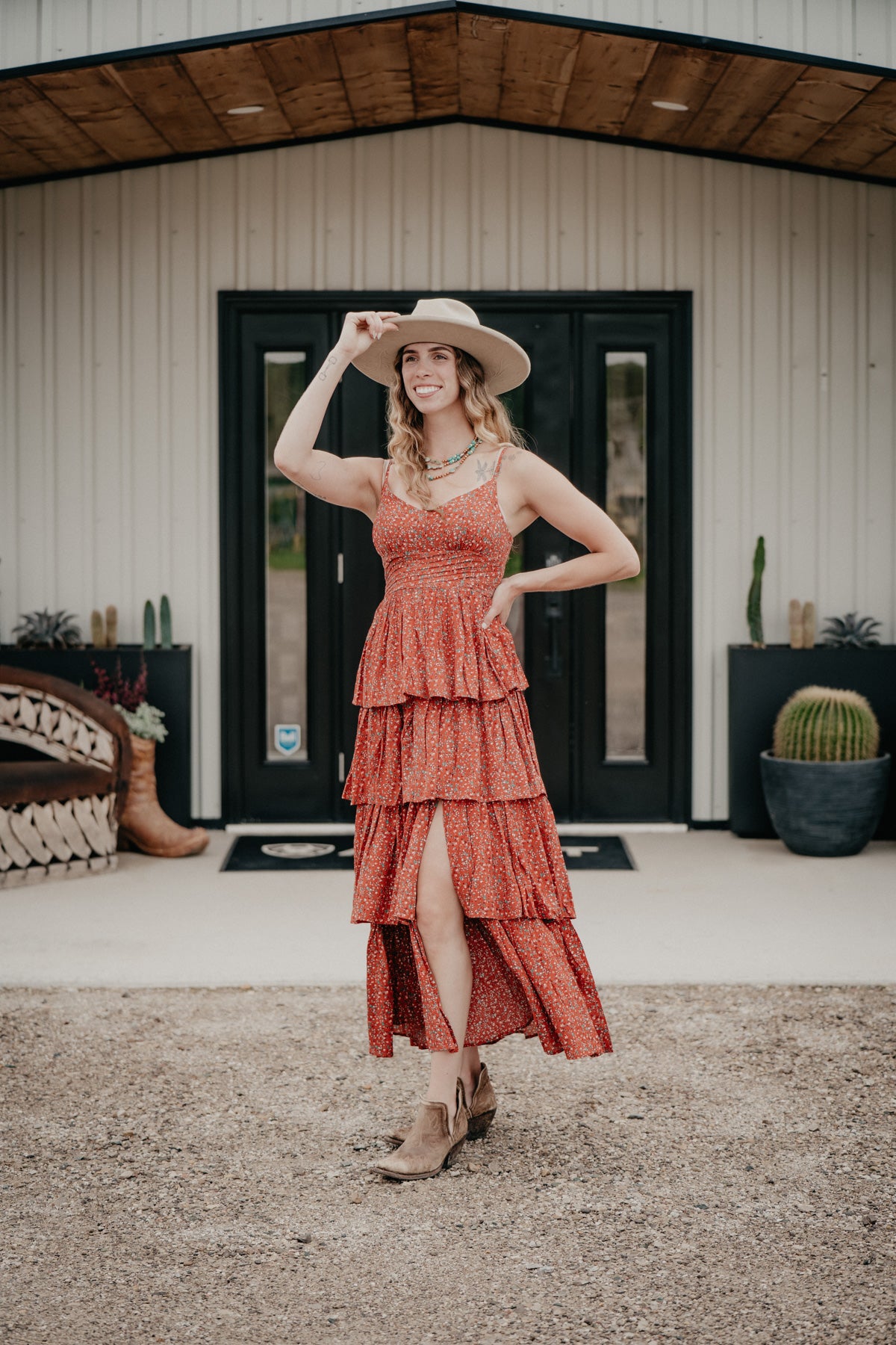 'Carley' Women's Floral Tiered Maxi Dress (L, XL Only)