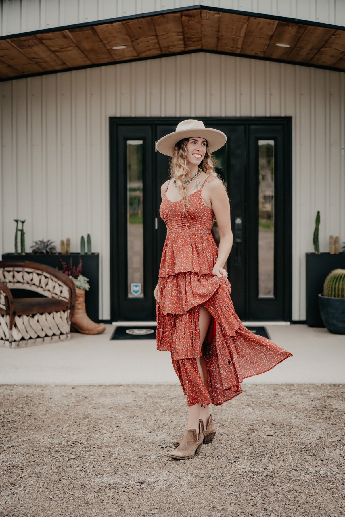 'Carley' Women's Floral Tiered Maxi Dress (L, XL Only)