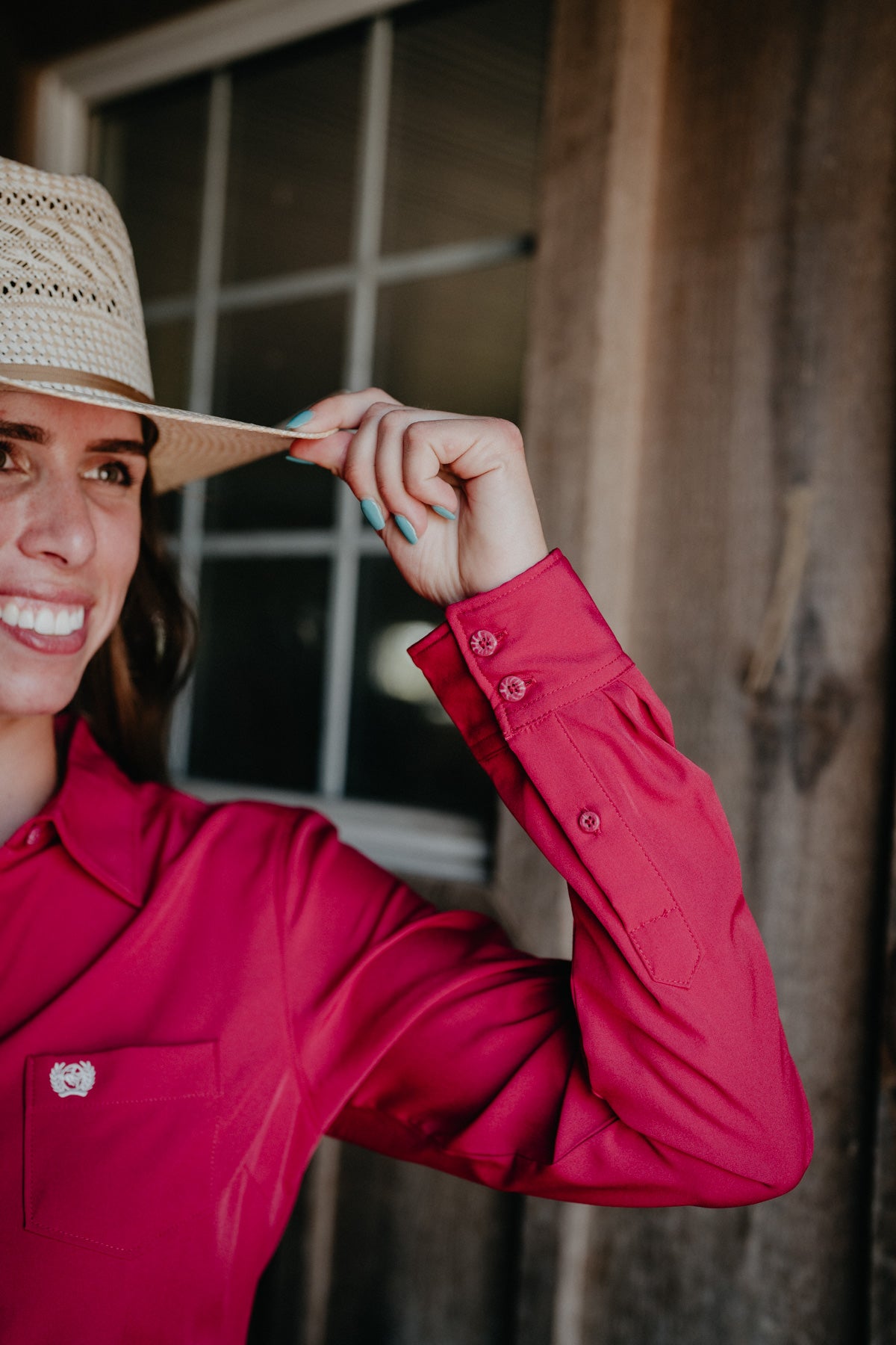 'Paula' Women's Fuchsia Arenaflex CINCH Button Up