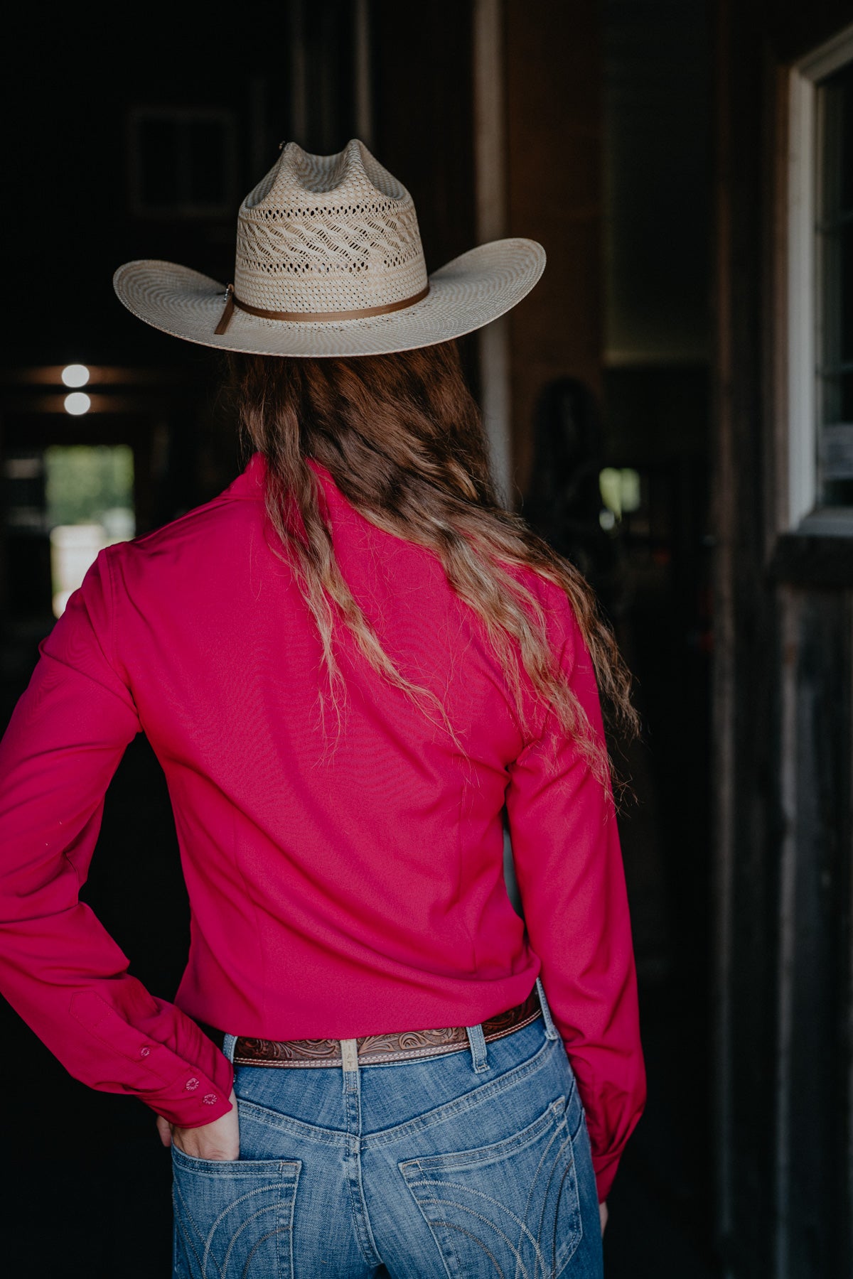 'Paula' Women's Fuchsia Arenaflex CINCH Button Up