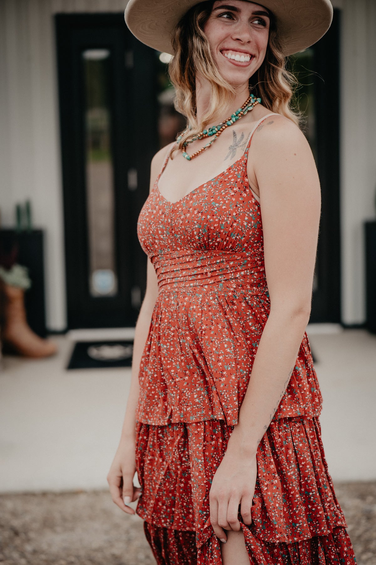 'Carley' Women's Floral Tiered Maxi Dress (L, XL Only)