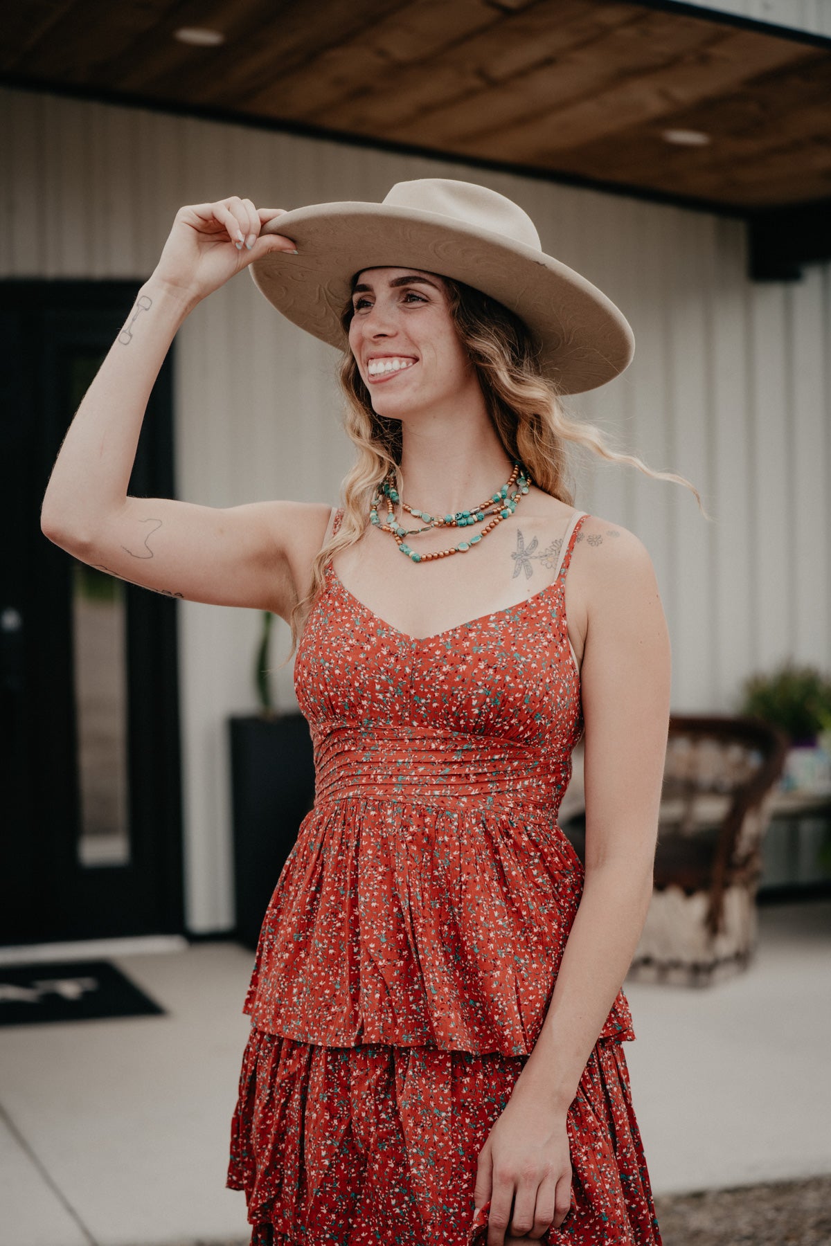 'Carley' Women's Floral Tiered Maxi Dress (L, XL Only)