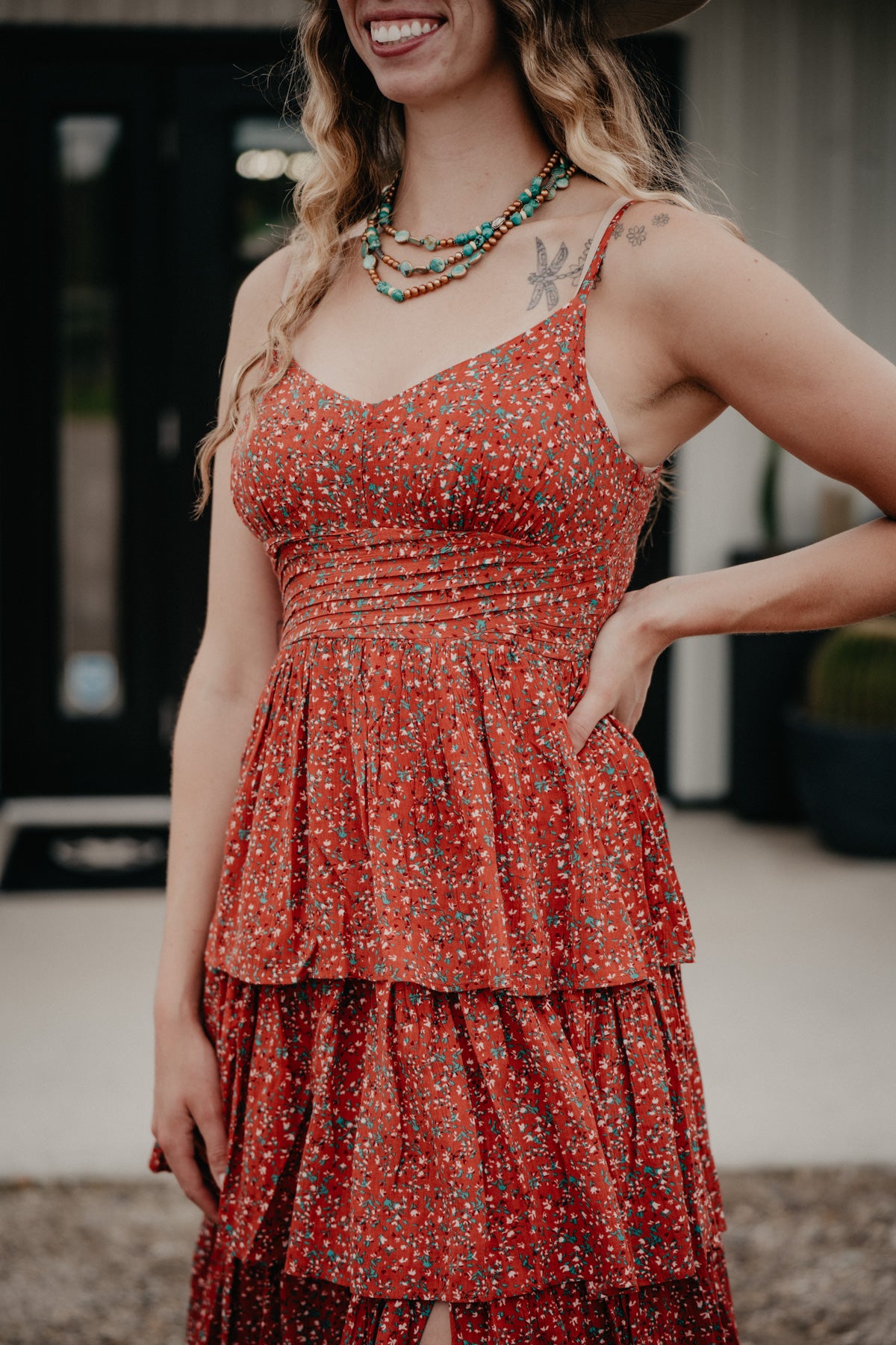 'Carley' Women's Floral Tiered Maxi Dress (L, XL Only)