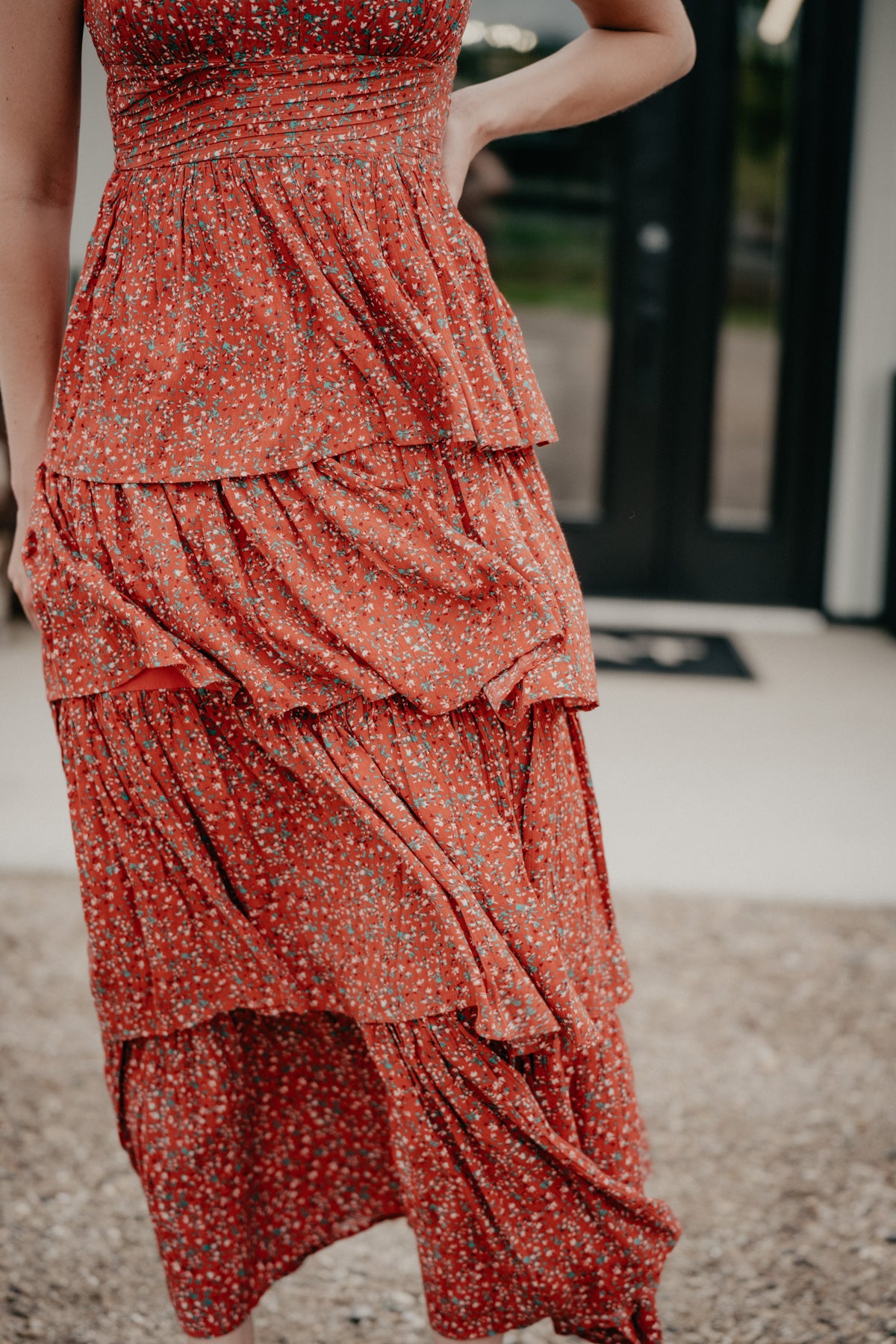 'Carley' Women's Floral Tiered Maxi Dress (L, XL Only)