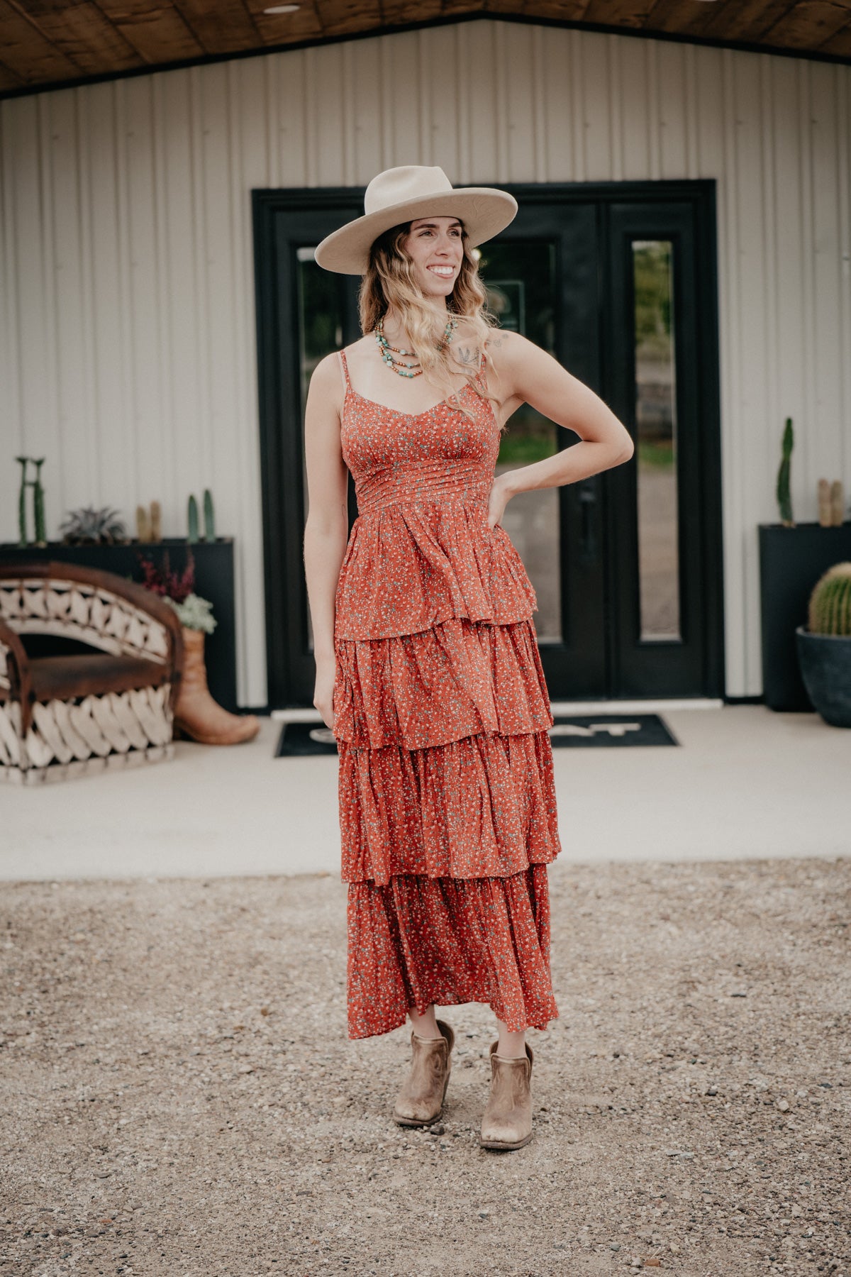 'Carley' Women's Floral Tiered Maxi Dress (L, XL Only)