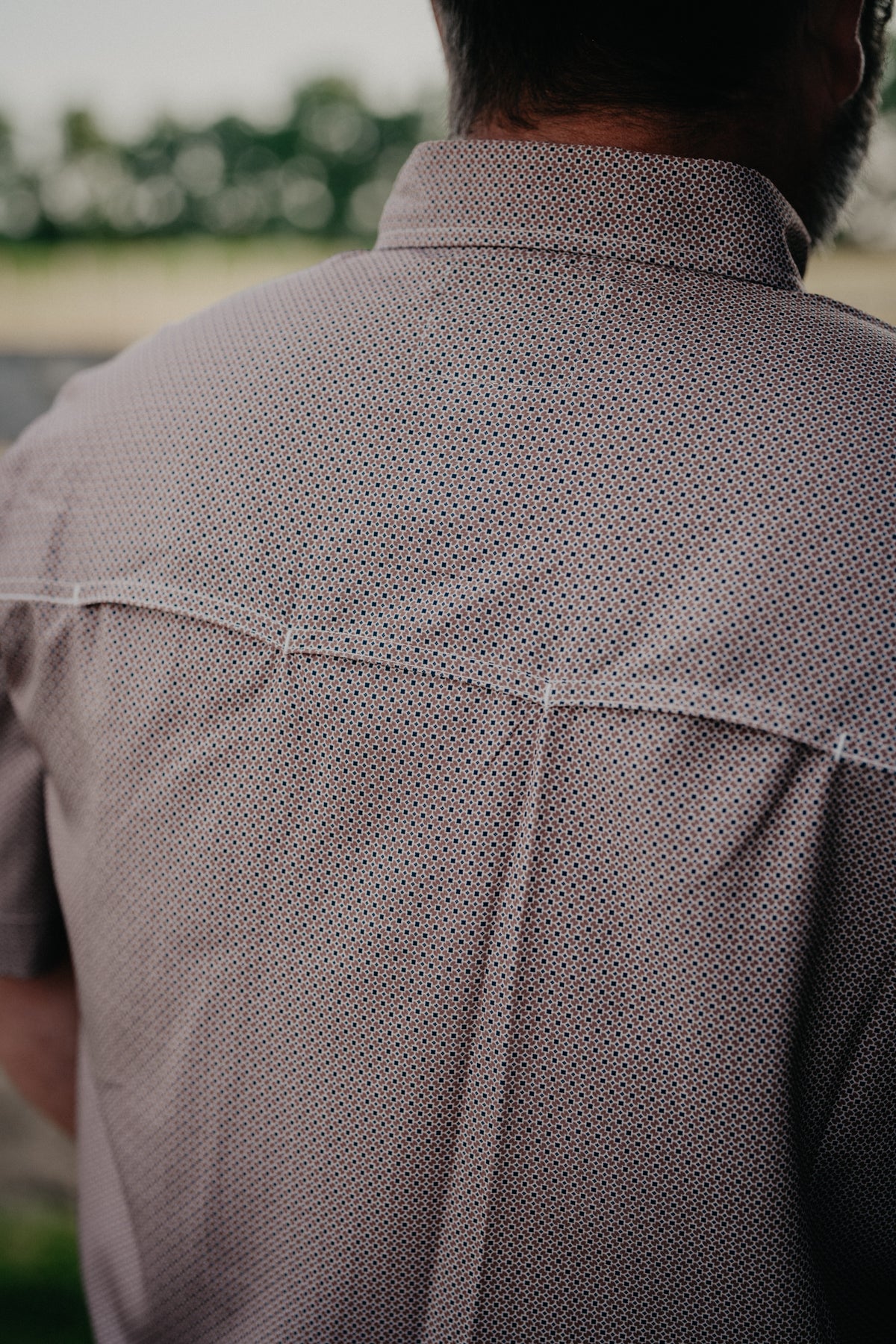 'Tristan' Men's Short Sleeve CINCH Brown Geometric Arenaflex Button Down(S-XXL)
