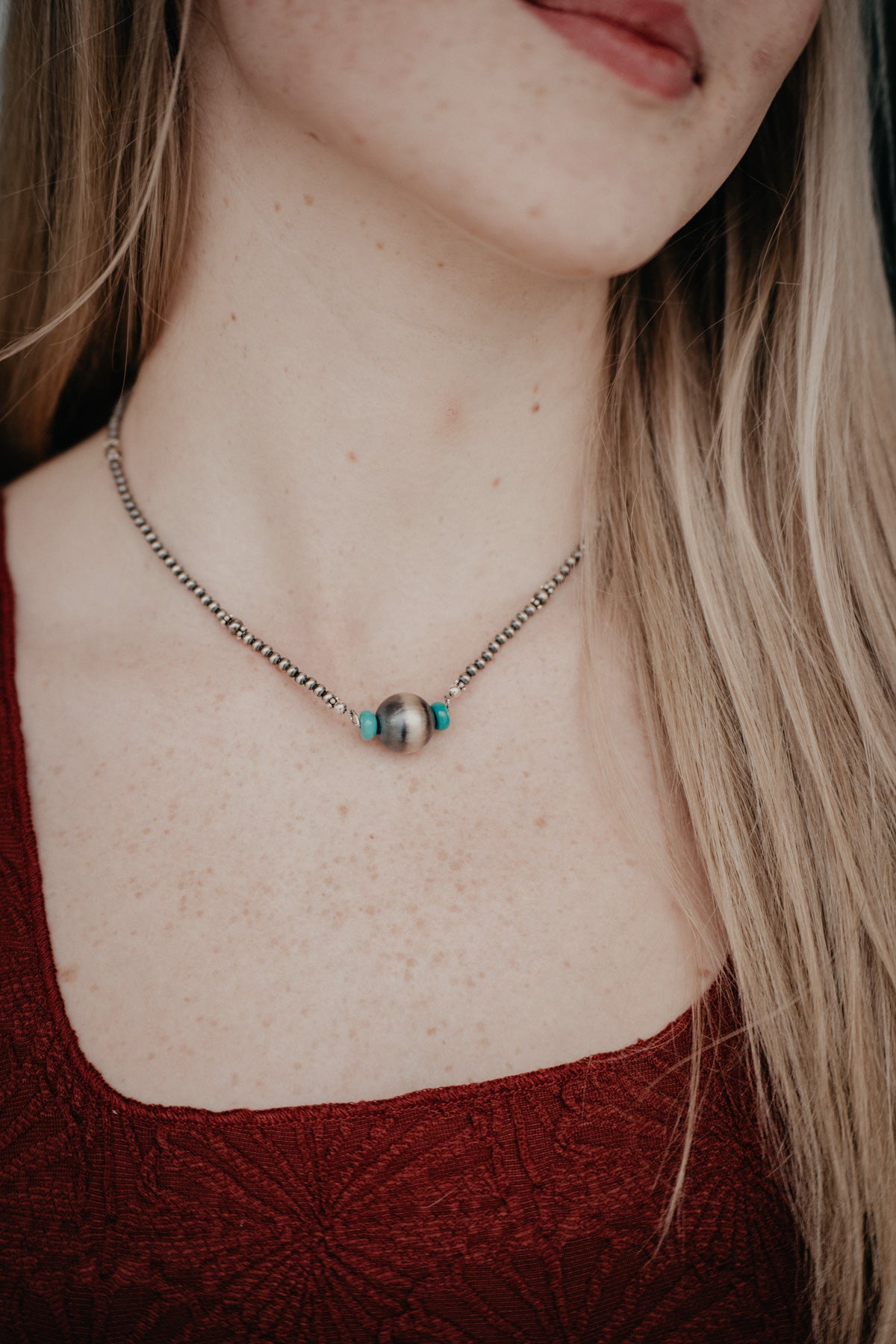 Navajo Pearl Turquoise Ball Necklace