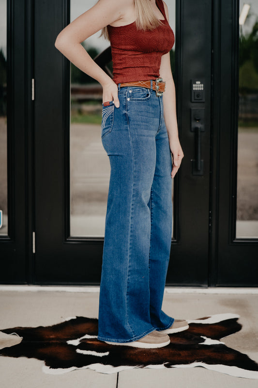 'Jo' Ultra High Rise Wide Leg Jean by 7FMK 32.5" Inseam {CRATER}