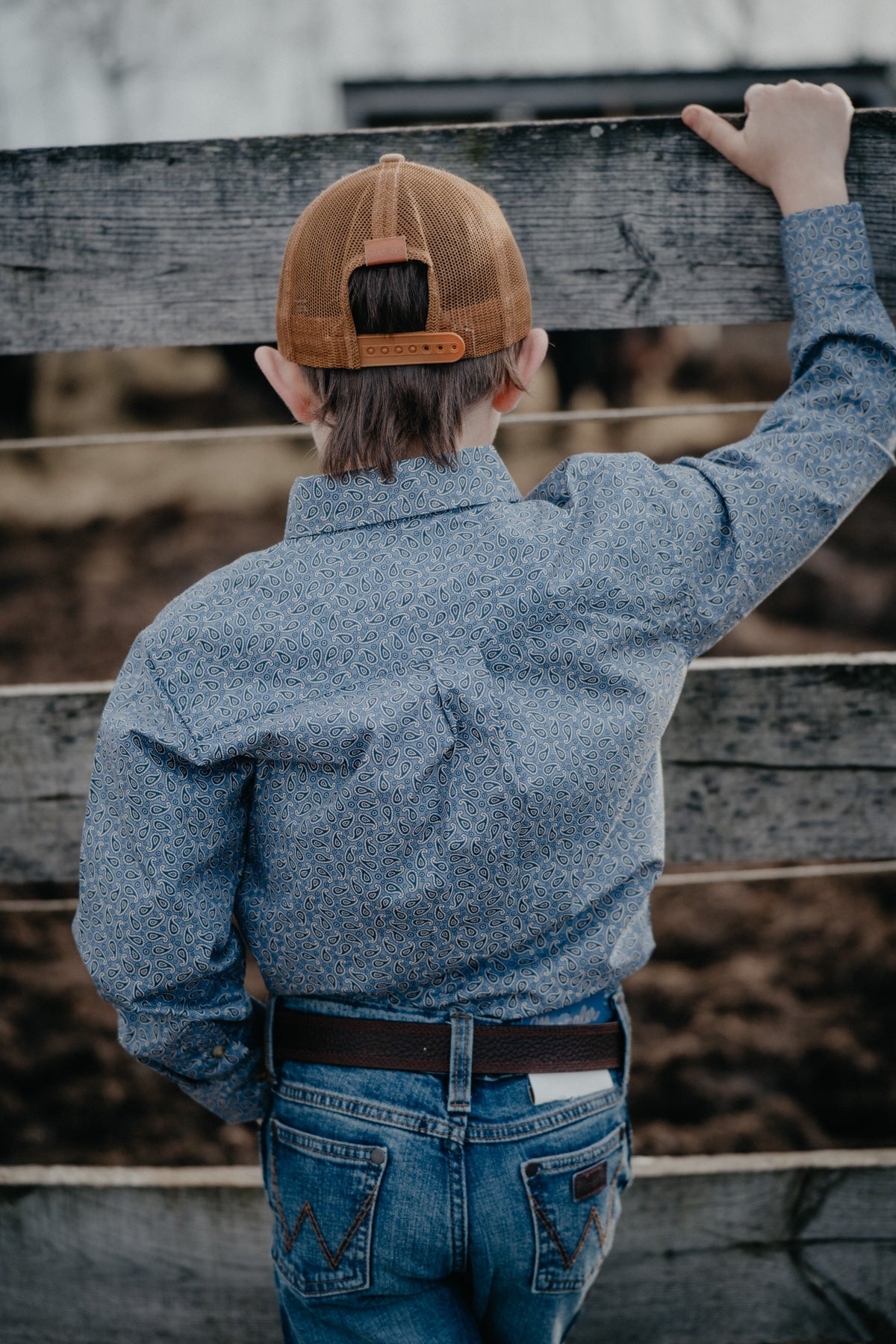 'Luke' Boys Wrangler Paisley Button Down (XXS-XL)