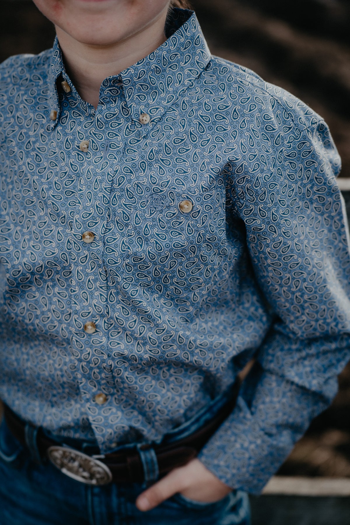'Luke' Boys Wrangler Paisley Button Down (XXS-XL)