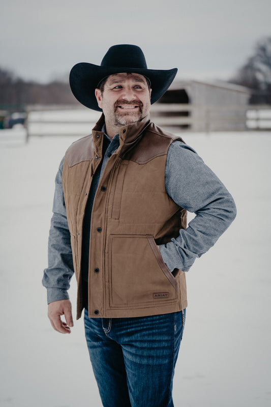 'Lloyd' Ariat Men's Quilted Vest Khaki (S-XXL)