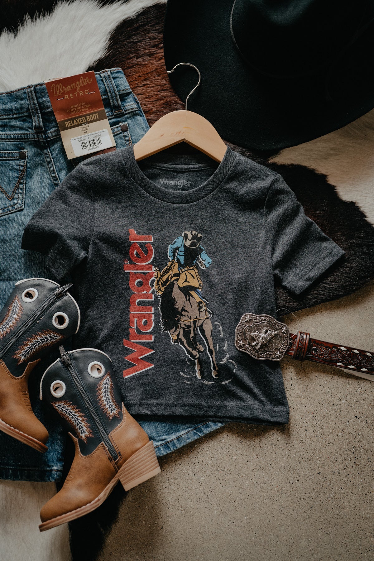 'Champ' Boy's Charcoal T-Shirt by Wrangler