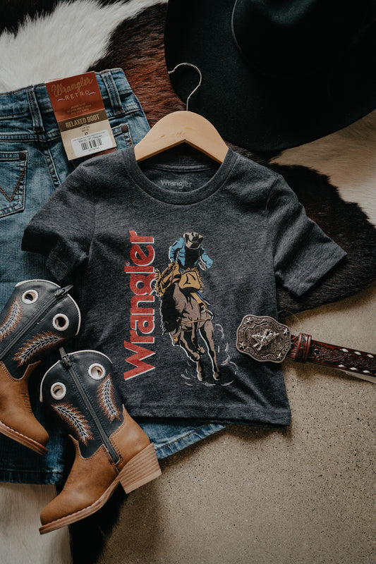 'Champ' Boy's Charcoal T-Shirt by Wrangler