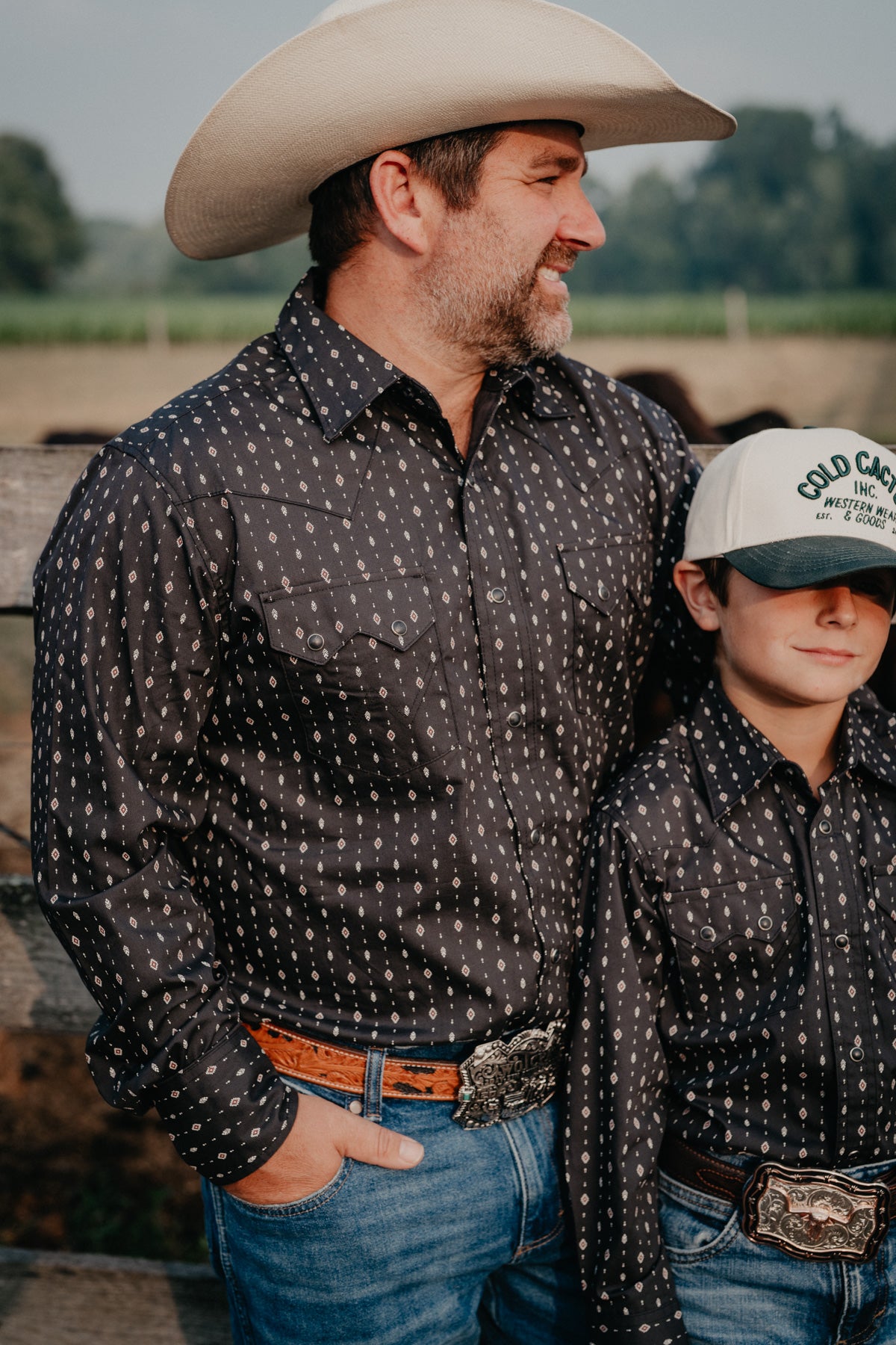 'Black Canyon' Men's Black Pearl Snap With Geo Aztec Print by Wrangler