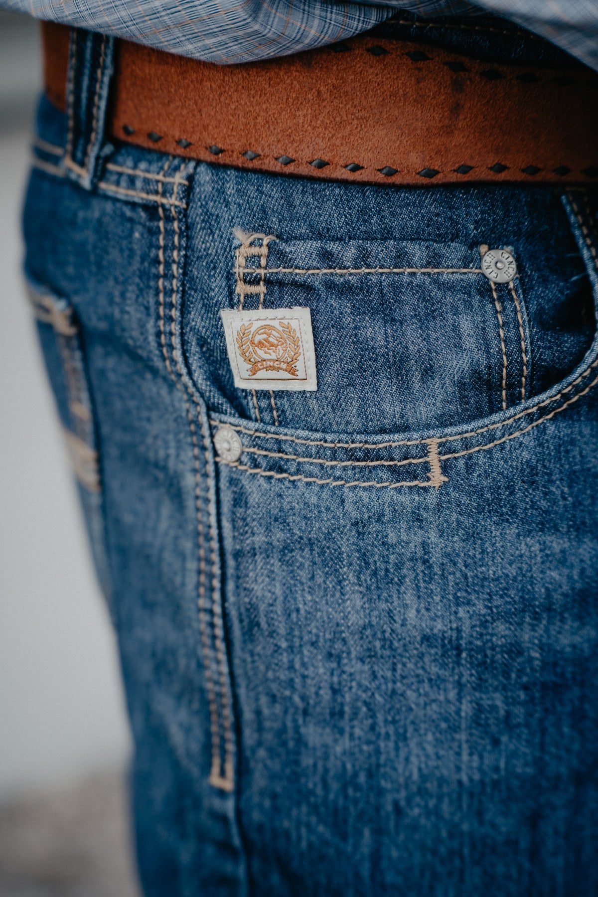 'Carter 2.0' Medium Stonewash 100% Cotton CINCH Jean