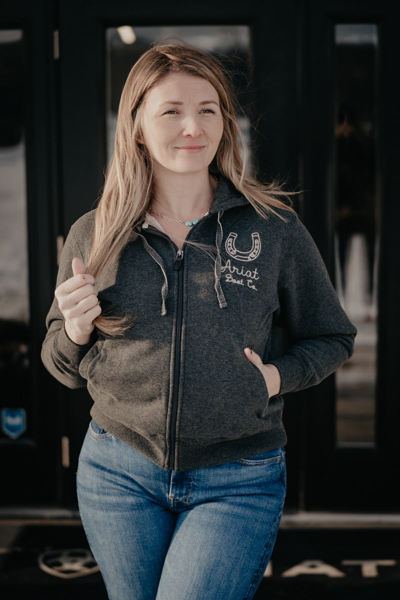 'Shan' Women's Full Zip Ariat Charcoal Hoodie (XS-XXL)