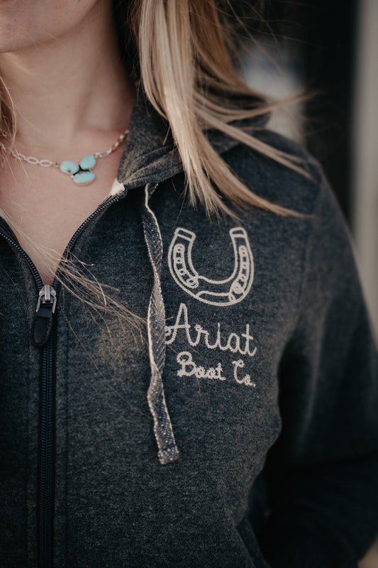 'Shan' Women's Full Zip Ariat Charcoal Hoodie (XS-XXL)