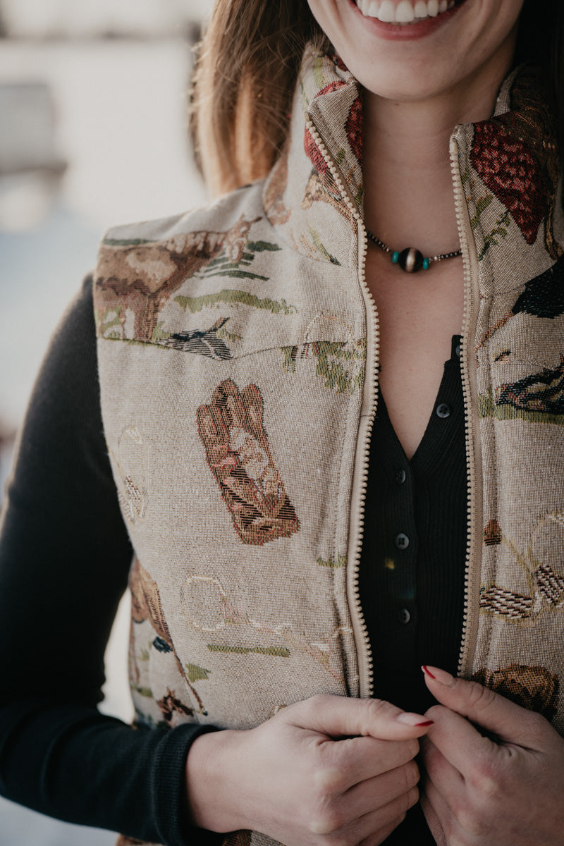 'Myra' Horse Zip Puffer Vest (S-XL)