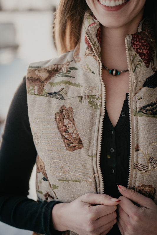 'Myra' Horse Zip Puffer Vest (S-XL)