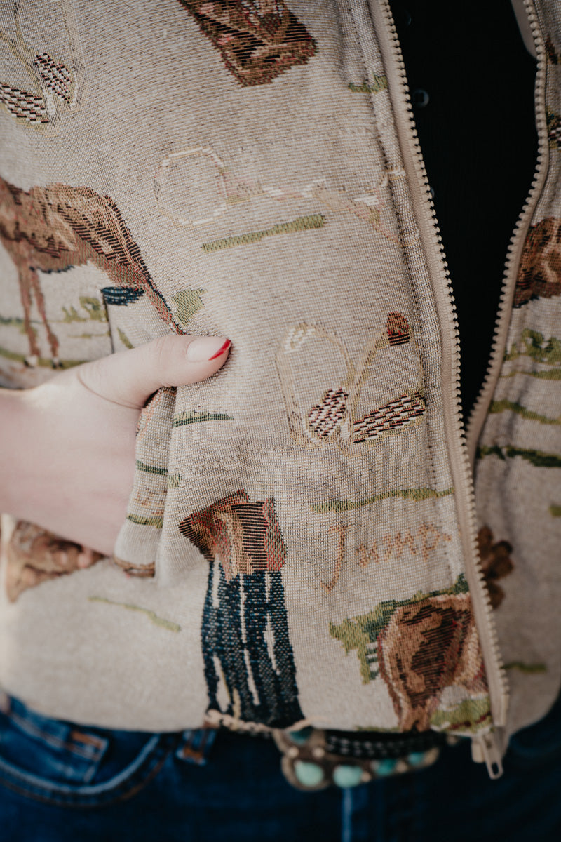 'Myra' Horse Zip Puffer Vest (S-XL)