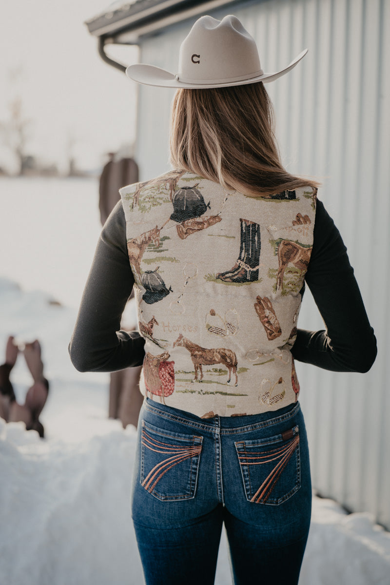 'Myra' Horse Zip Puffer Vest (S-XL)