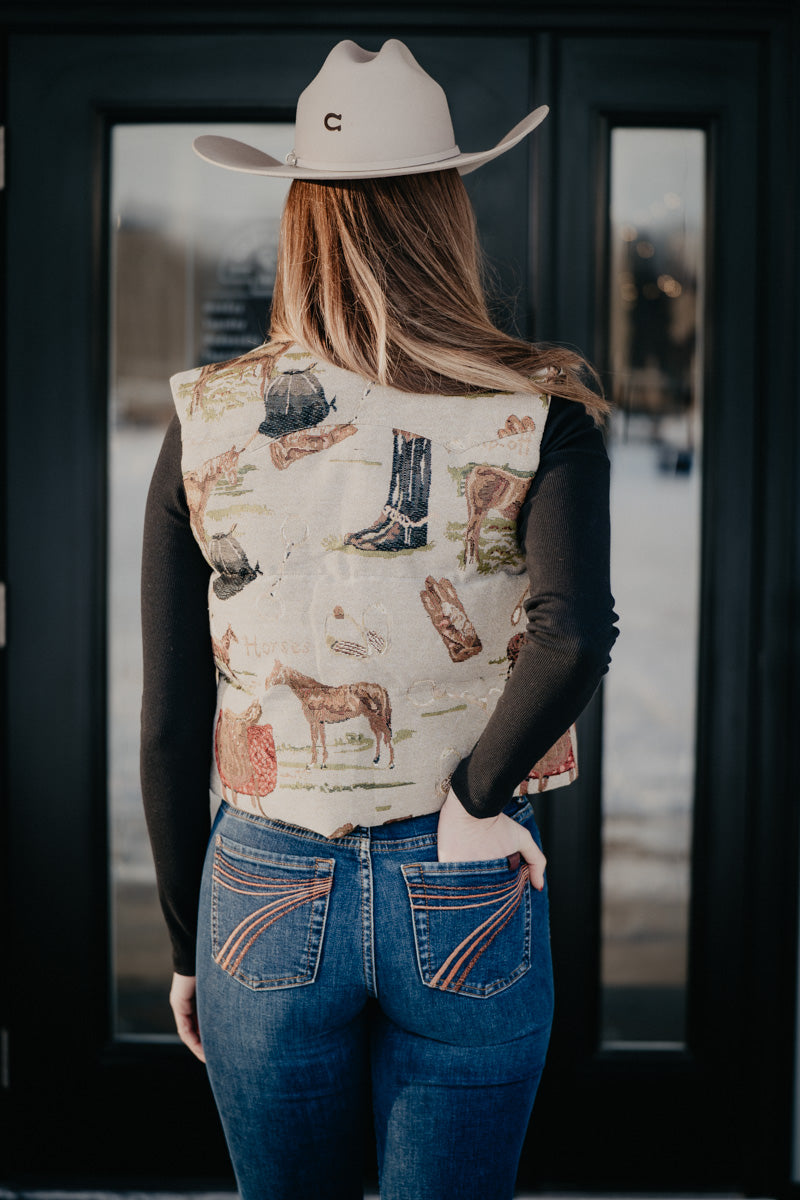 'Myra' Horse Zip Puffer Vest (S-XL)