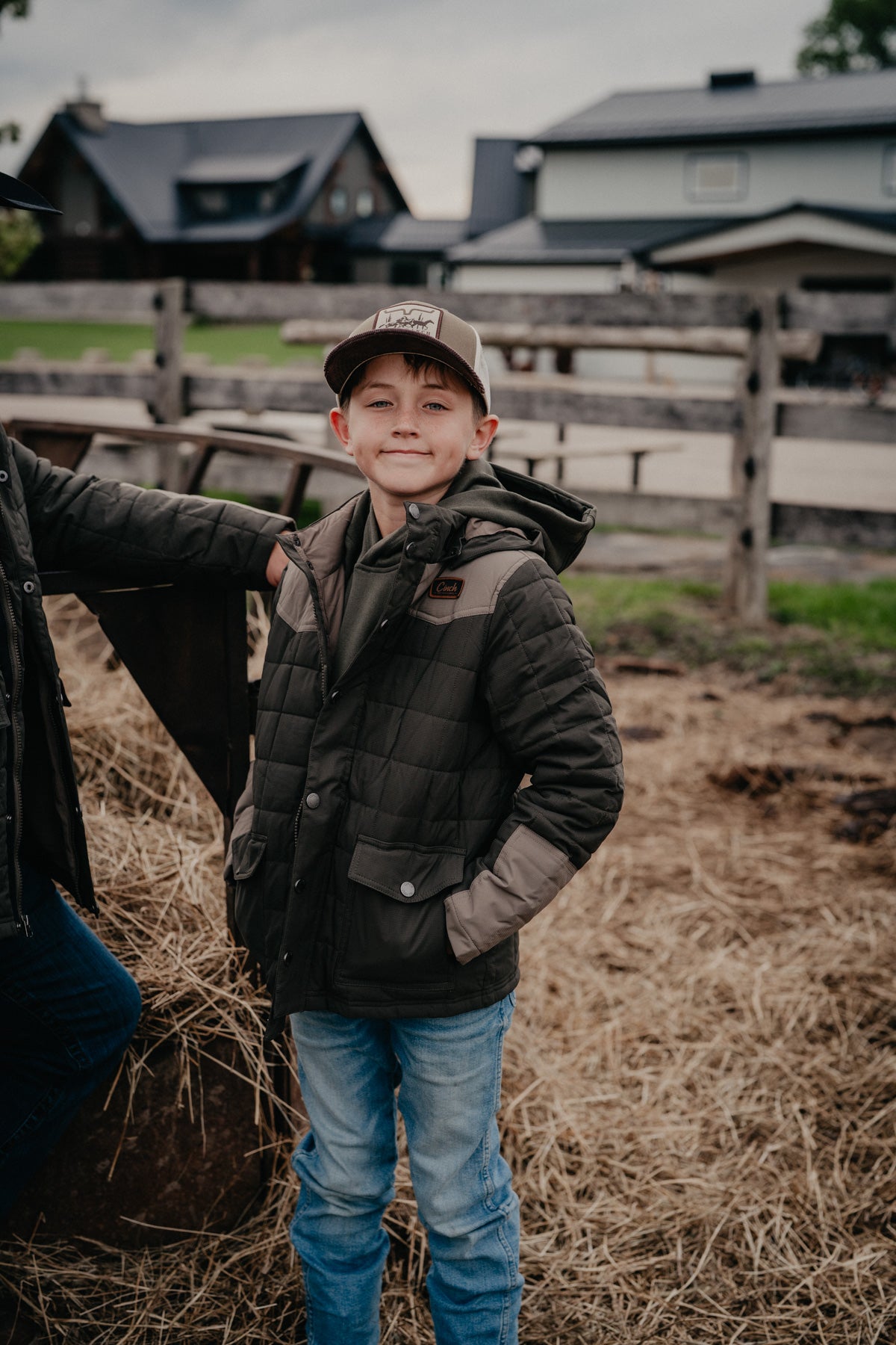 'Blake' Boys CINCH Green Quilted Jacket