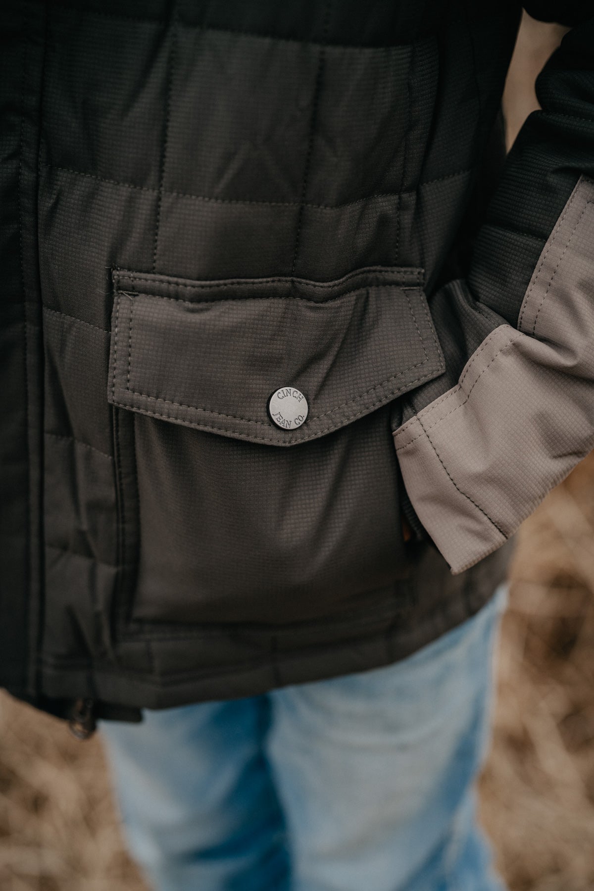 'Blake' Boys CINCH Green Quilted Jacket