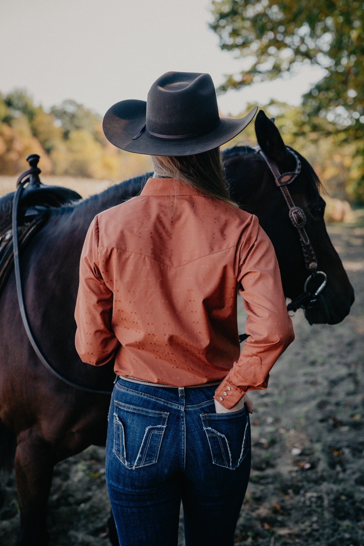 'Cimarron' Women's Rust Pearl Snap by Ely Cattleman