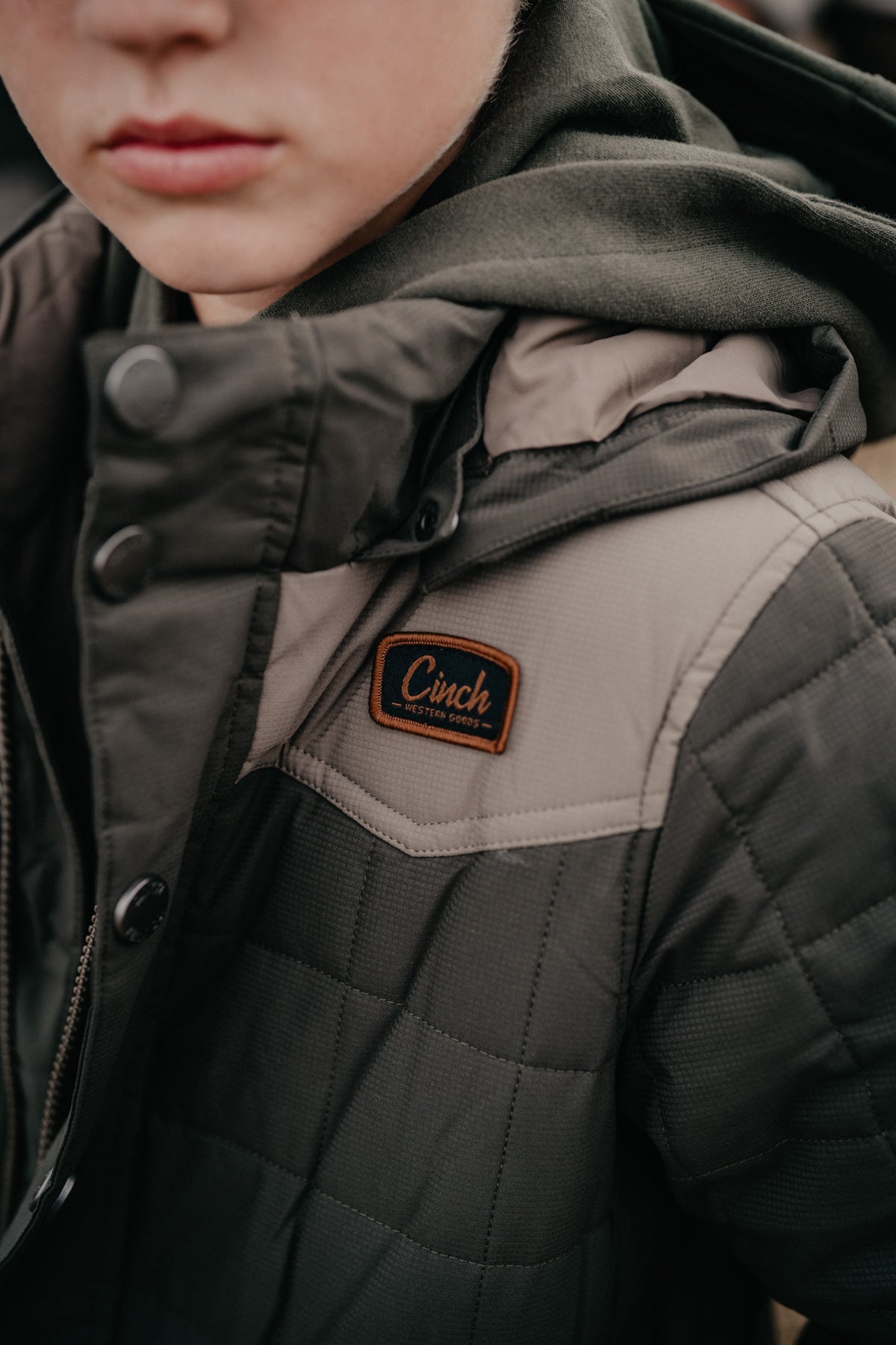 'Blake' Boys CINCH Green Quilted Jacket