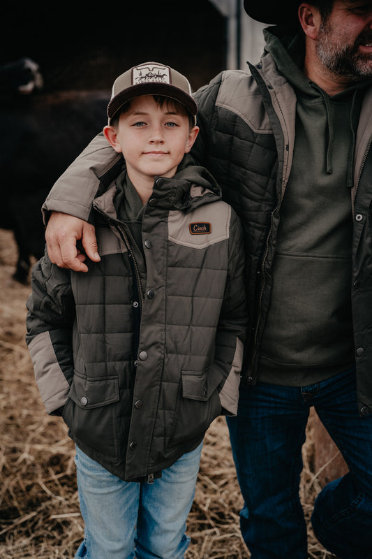 'Blake' Boys CINCH Green Quilted Jacket