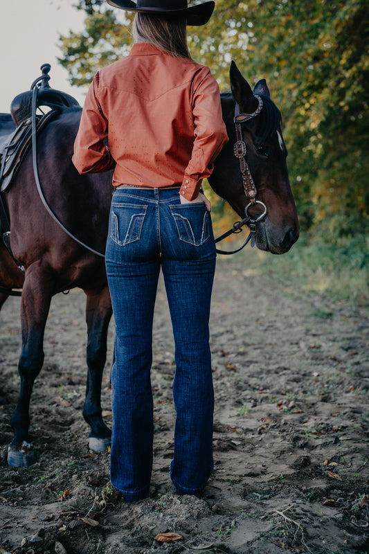 'Avani' Dark Wash High Rise Slim Trouser by Ariat