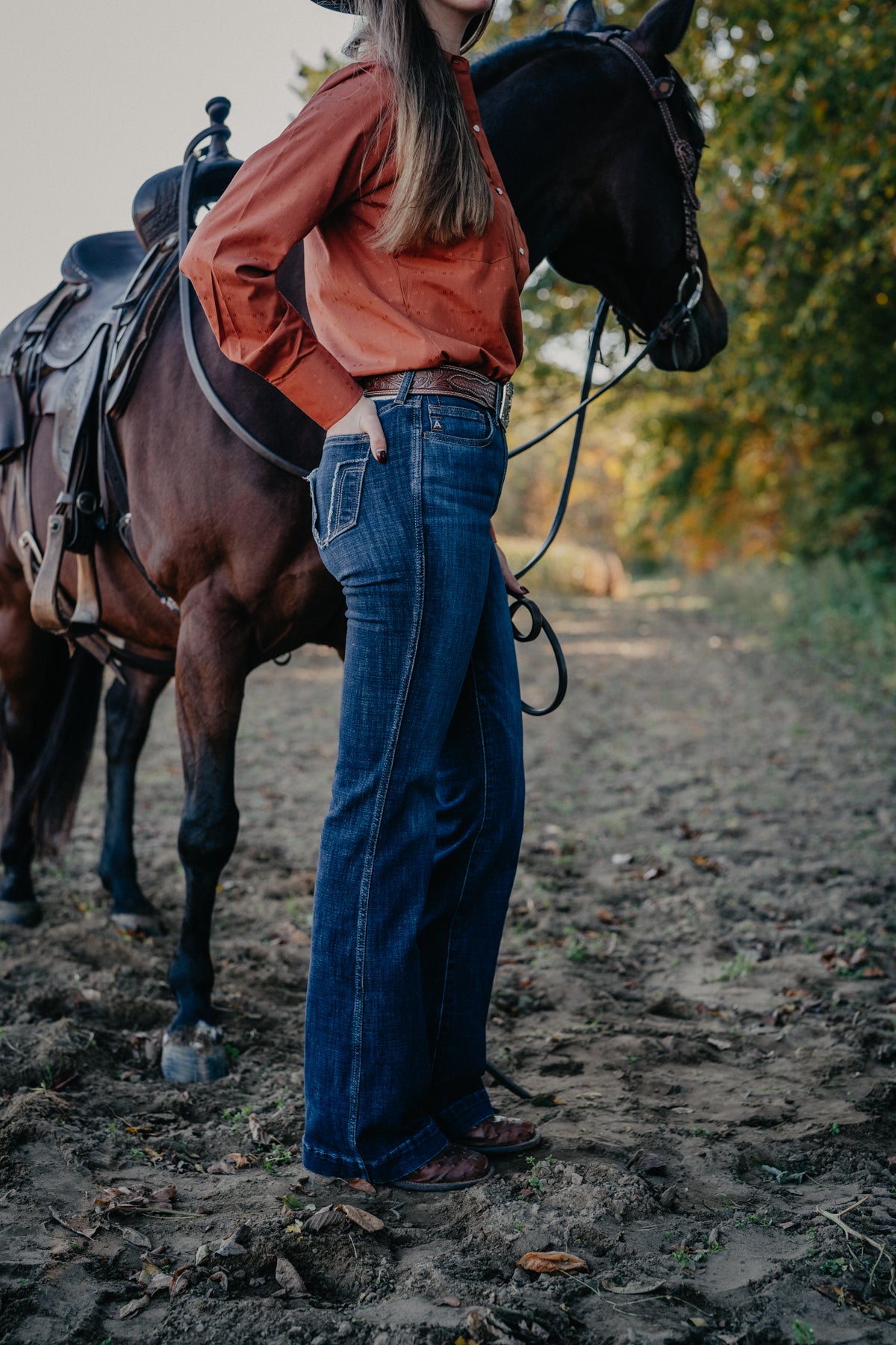 'Avani' Dark Wash High Rise Slim Trouser by Ariat