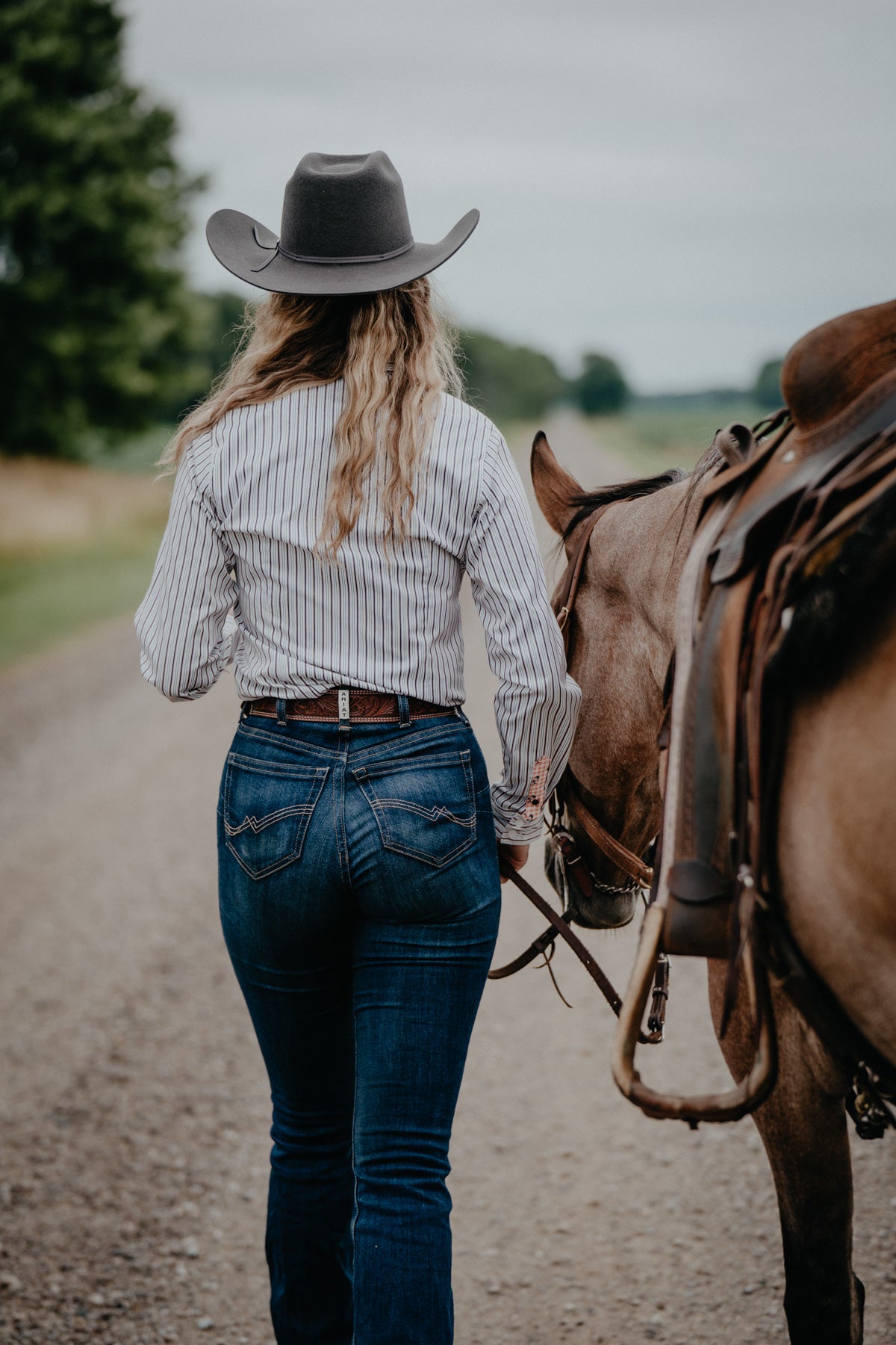 'Jacey' Women's Long Sleeve Button Up White Stripe (XS-XXL)