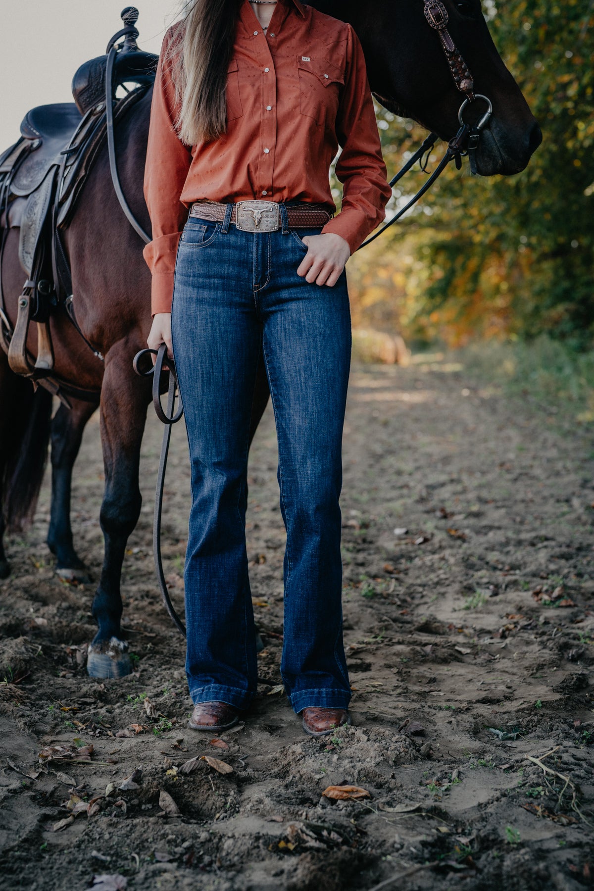 'Avani' Dark Wash High Rise Slim Trouser by Ariat