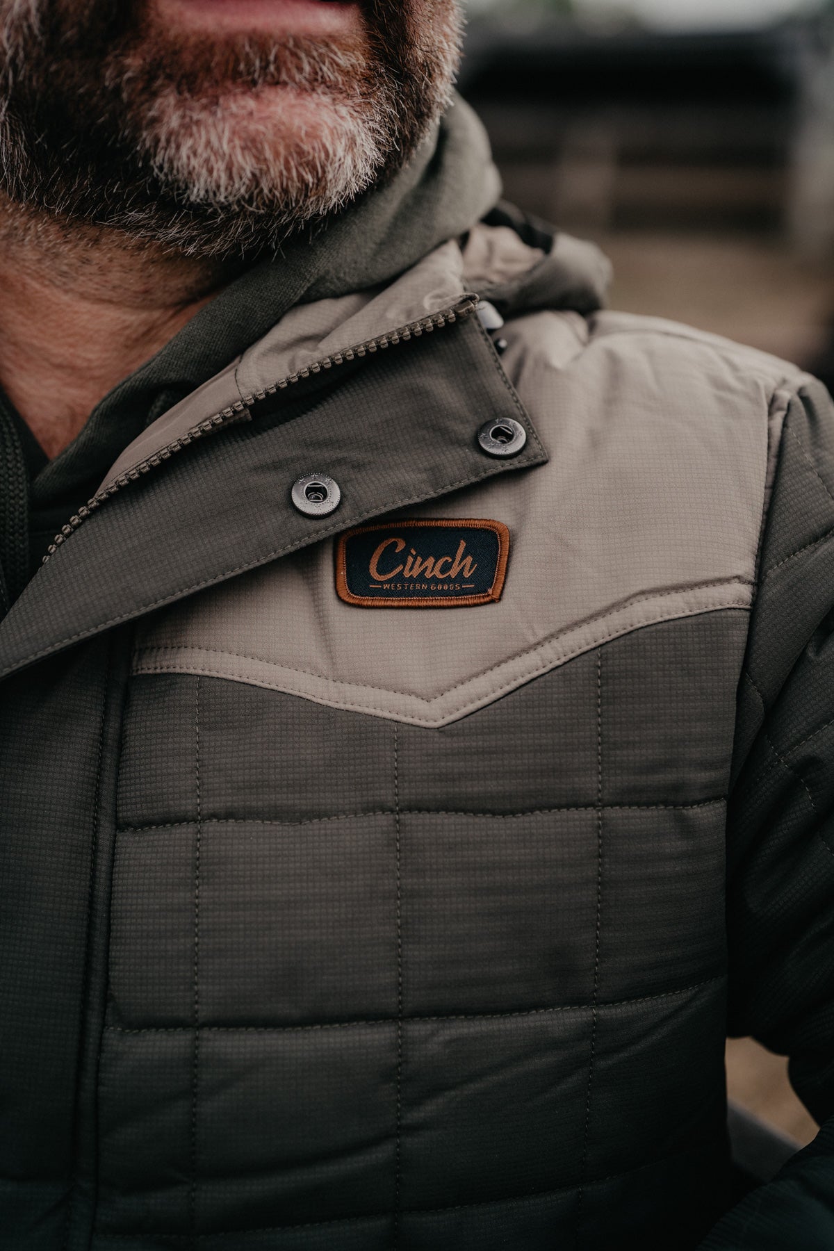 'Garret' CINCH Men's Green Quilted Jacket