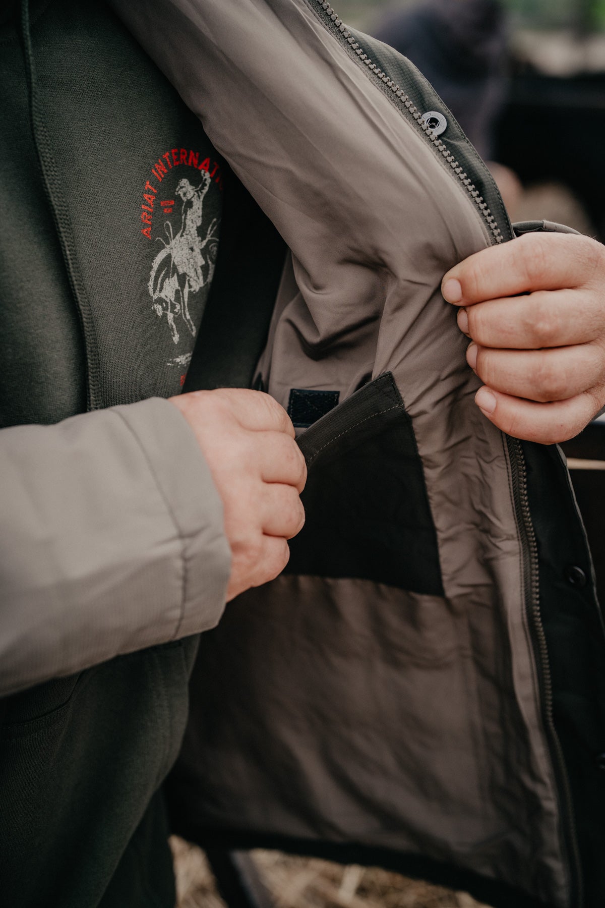 'Garret' CINCH Men's Green Quilted Jacket