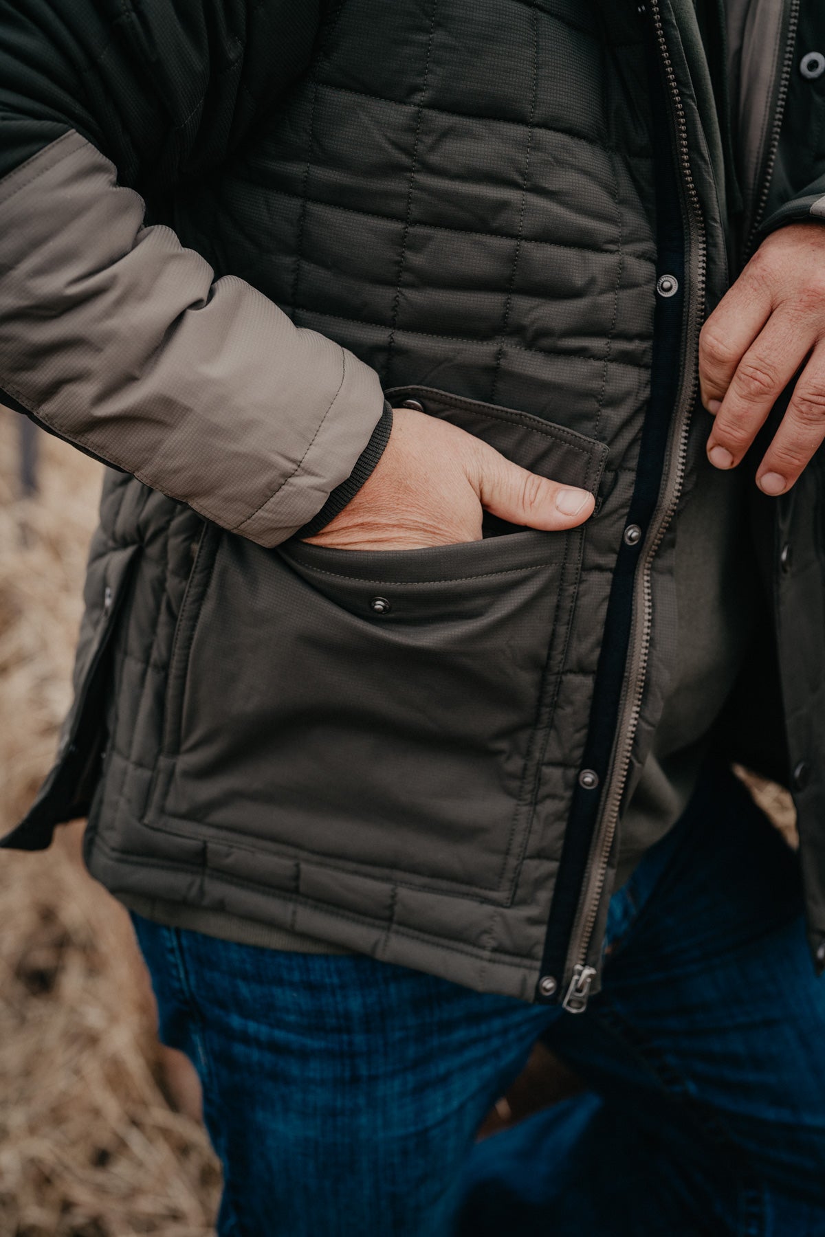 'Garret' CINCH Men's Green Quilted Jacket