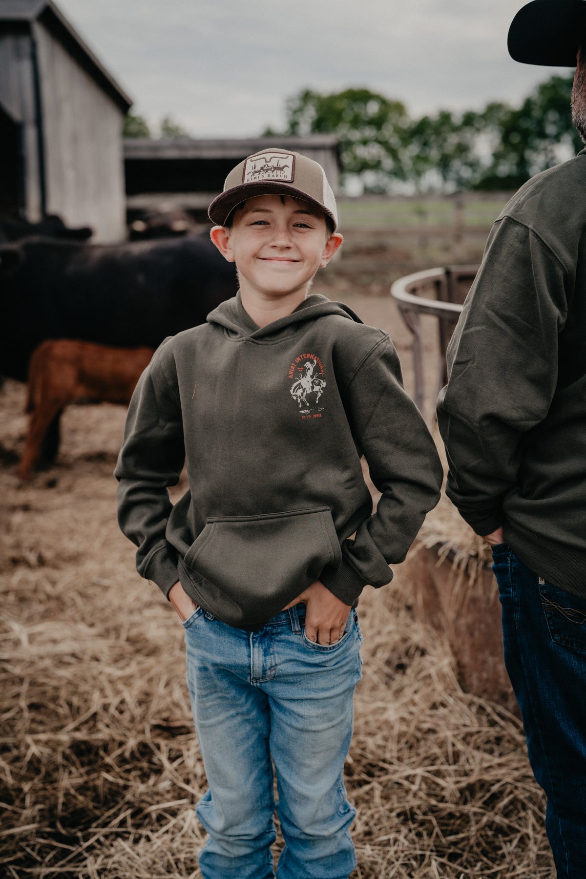 'International Rodeo JR' Boy's Olive Green Hoodie by Ariat