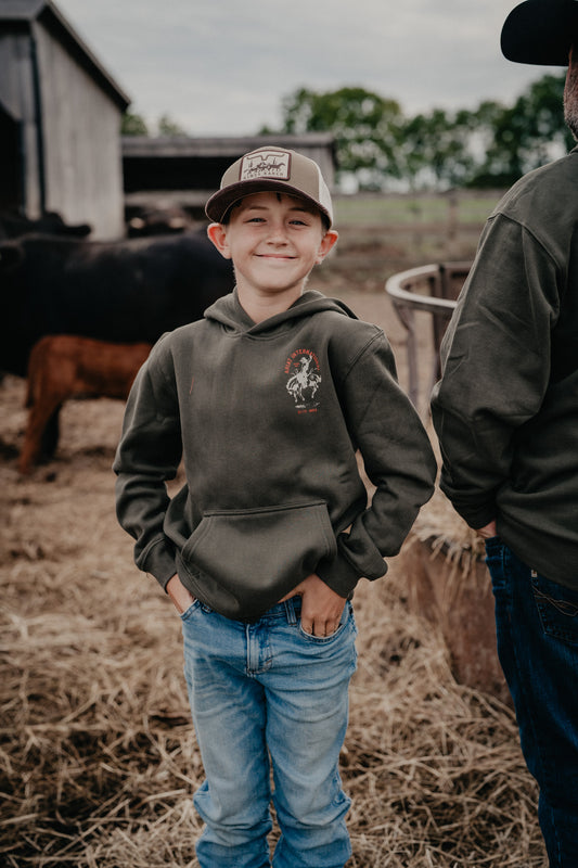 'International Rodeo JR' Boy's Olive Green Hoodie by Ariat