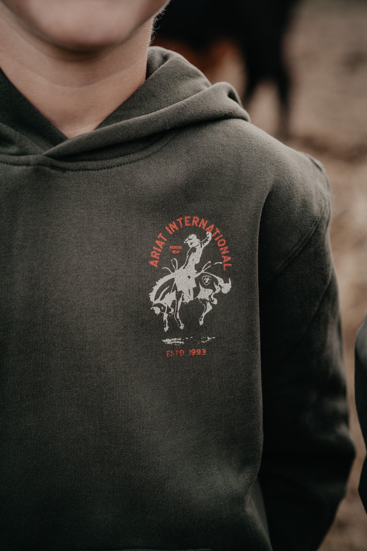 'International Rodeo JR' Boy's Olive Green Hoodie by Ariat
