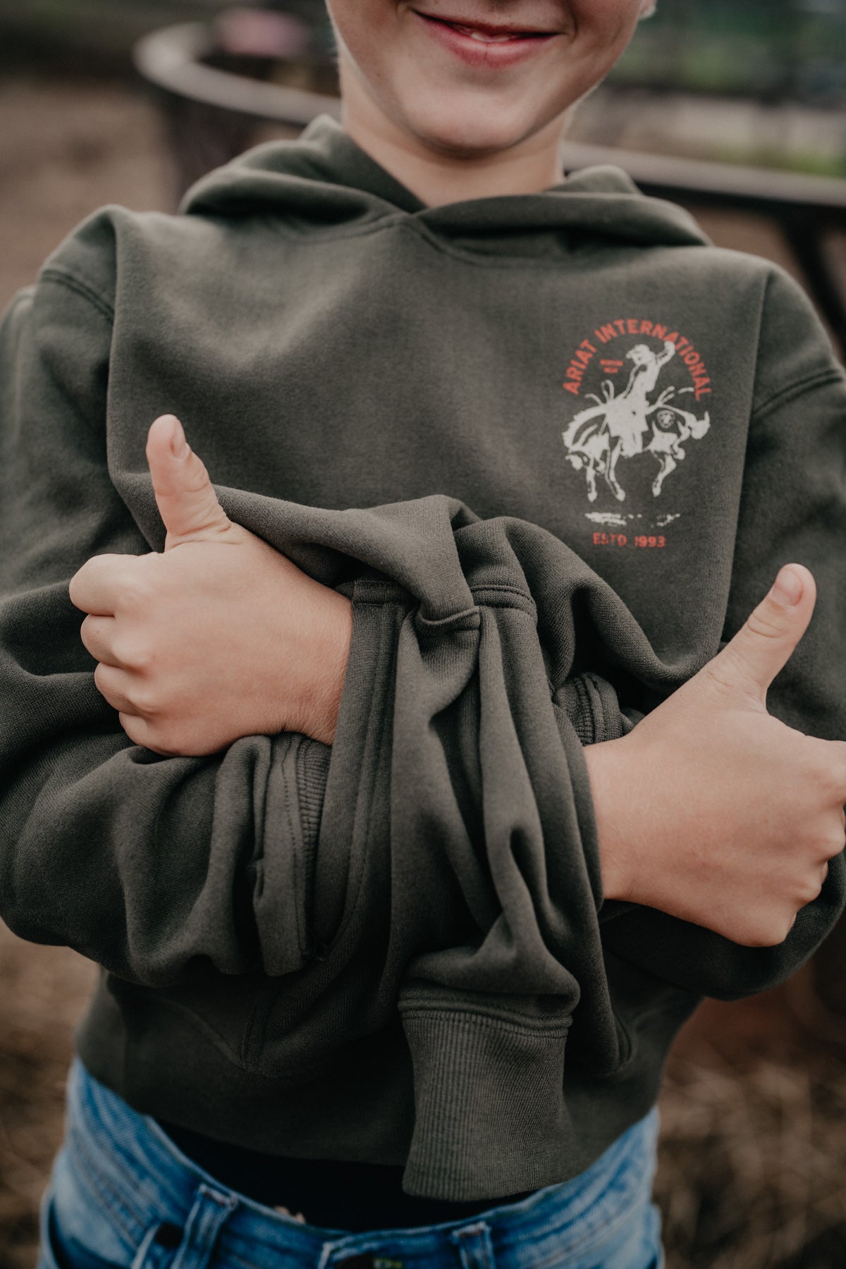 'International Rodeo JR' Boy's Olive Green Hoodie by Ariat