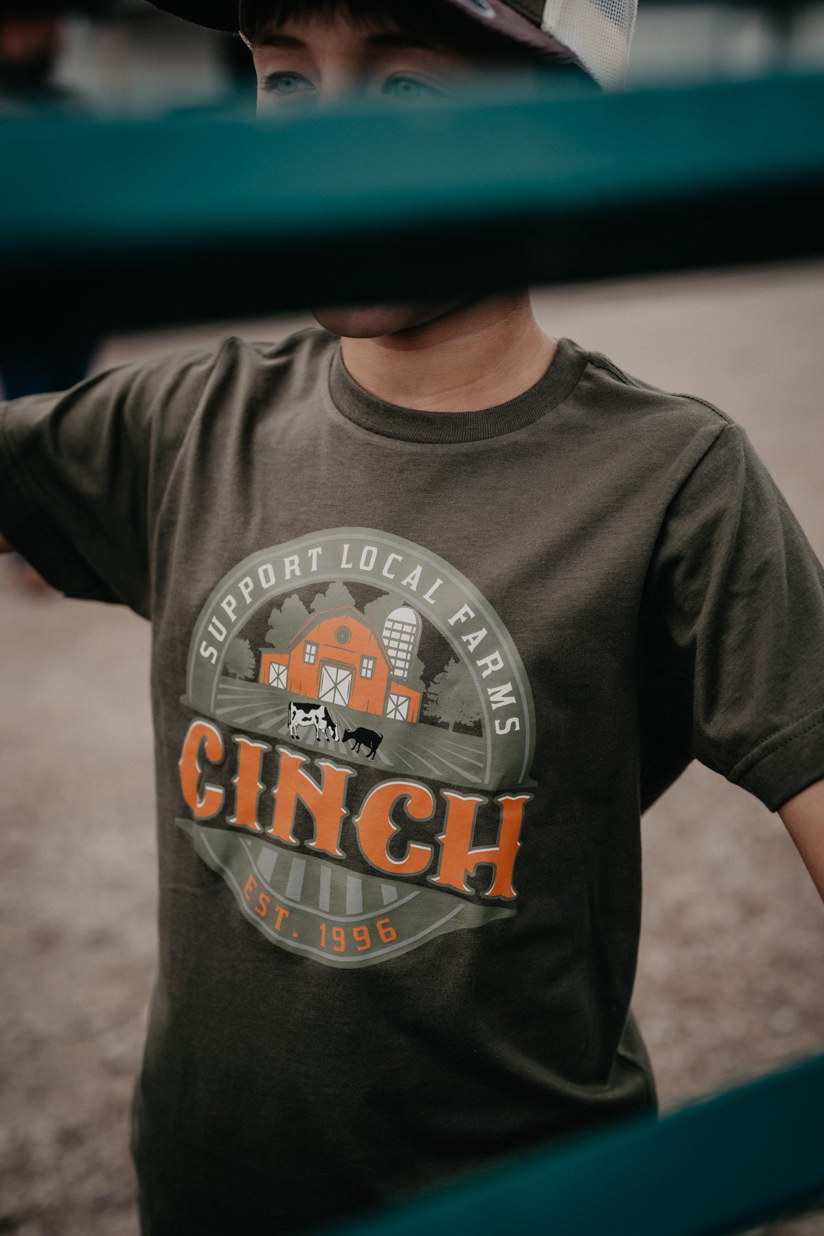 'Support Local' Army Green Boy's T-Shirt by CINCH