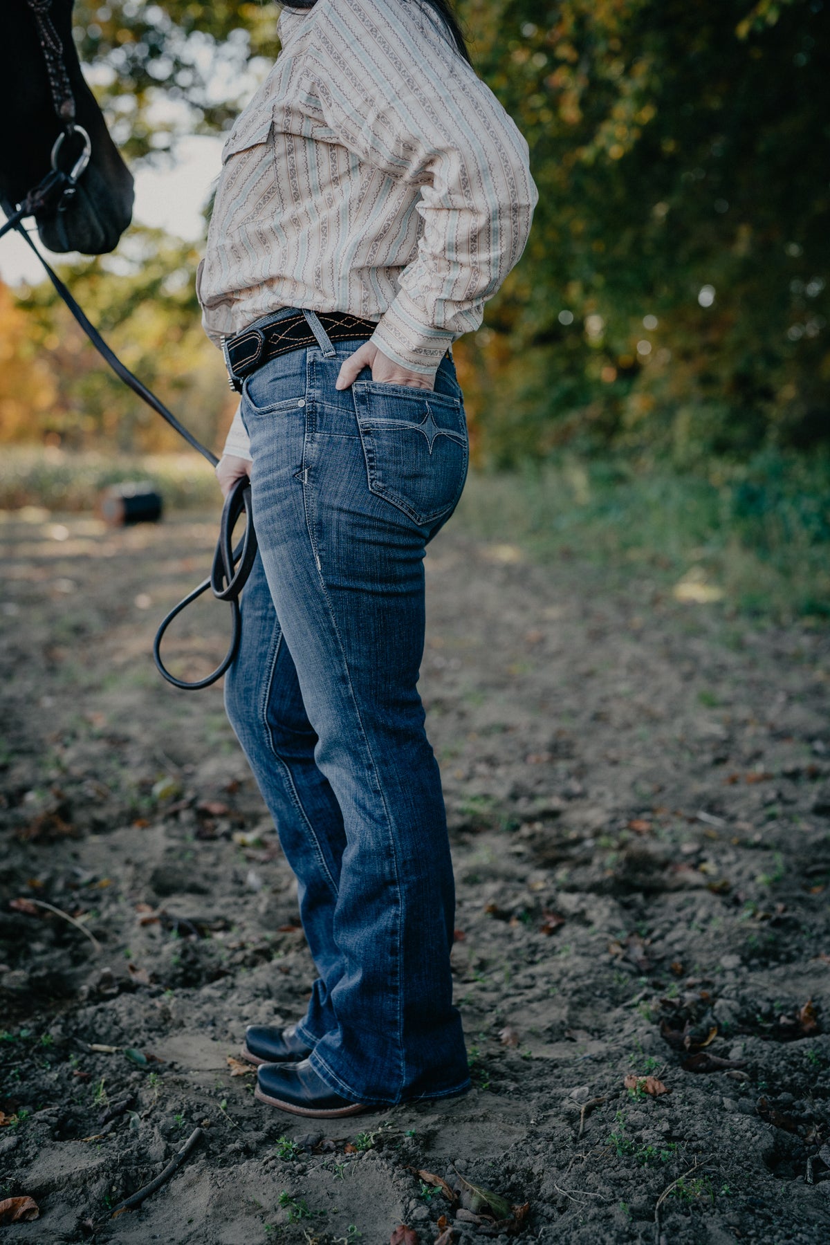 'Iyla' Dark Wash Perfect Rise Bootcut by Ariat