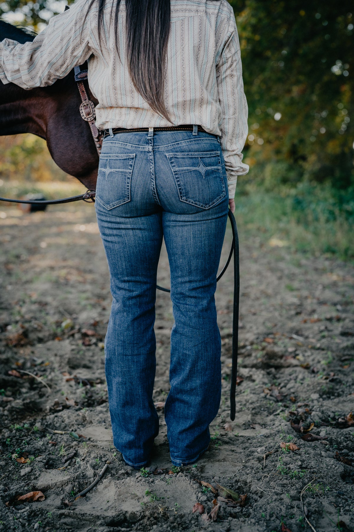 'Iyla' Dark Wash Perfect Rise Bootcut by Ariat