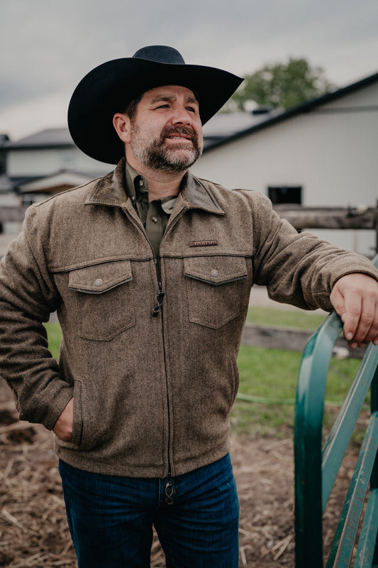 'Homesteader' Men's Heather Brown Wool Jacket by STS Ranchwear