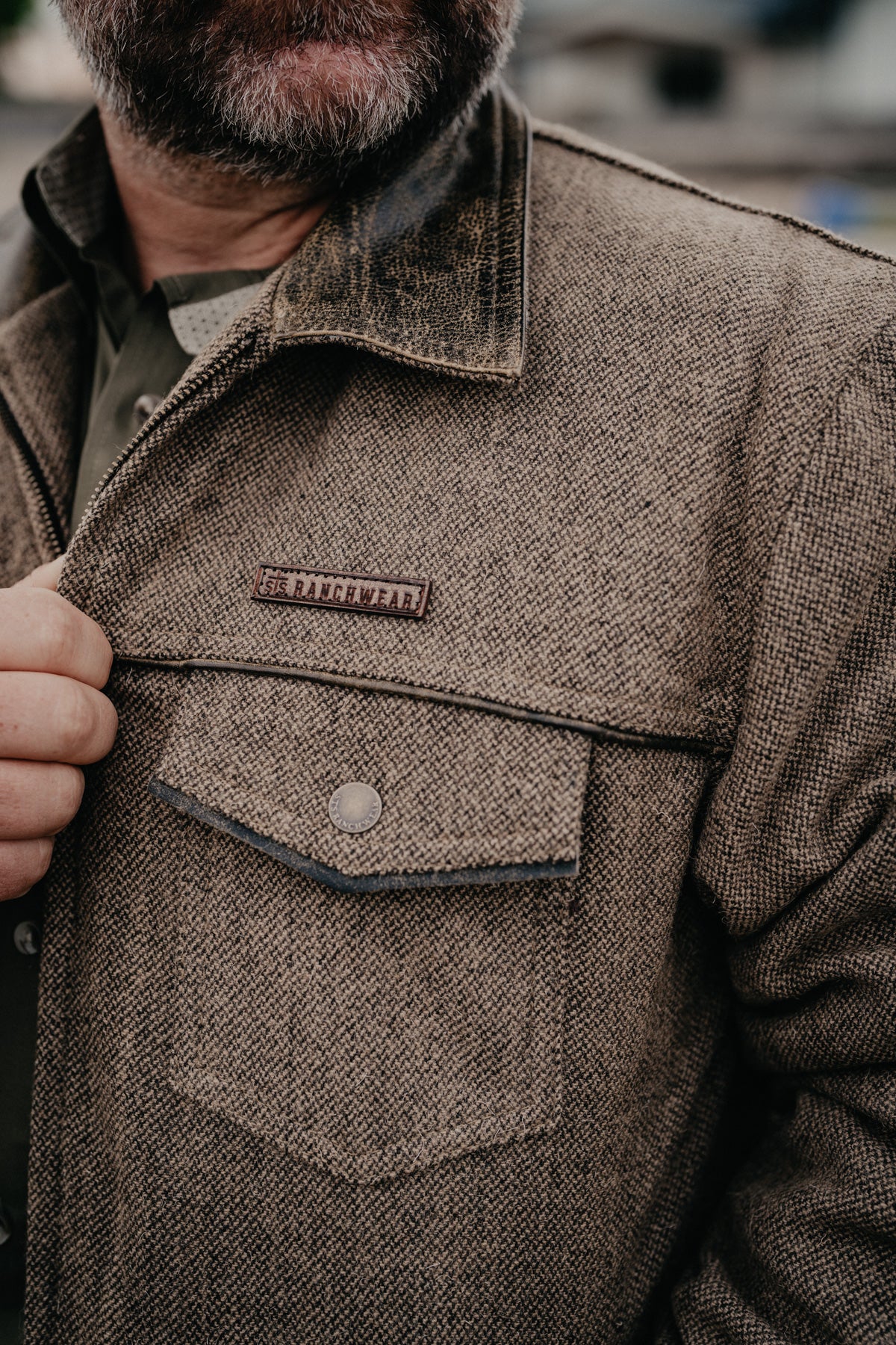 'Homesteader' Men's Heather Brown Wool Jacket by STS Ranchwear