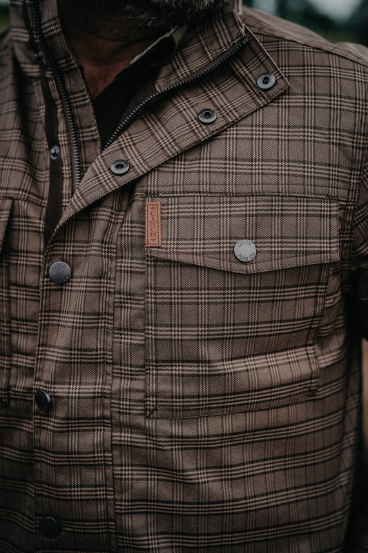 'James' CINCH Men's Brown Plaid Water Resistant Shirt Jacket