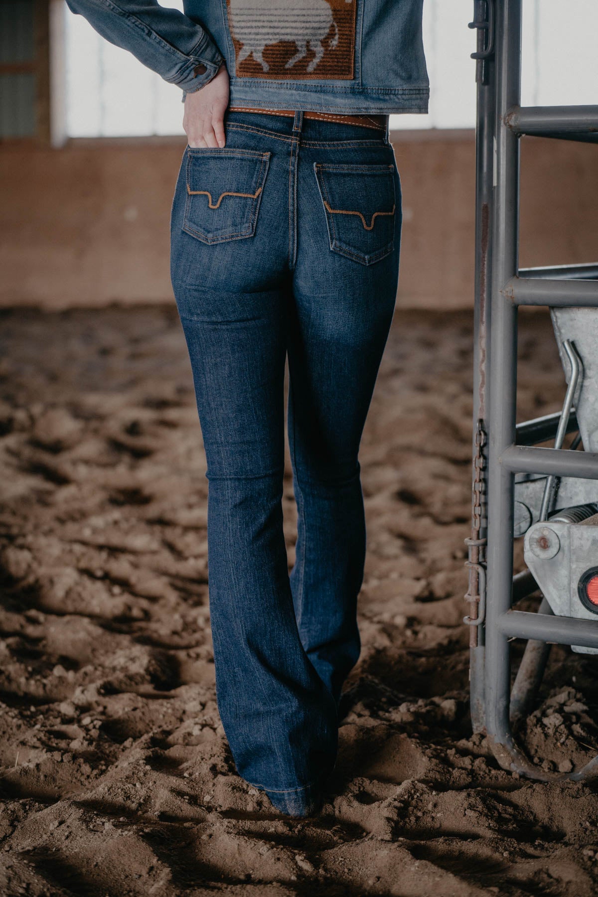 Jennifer High Rise Flare Jean by Kimes Ranch (Dark Blue)