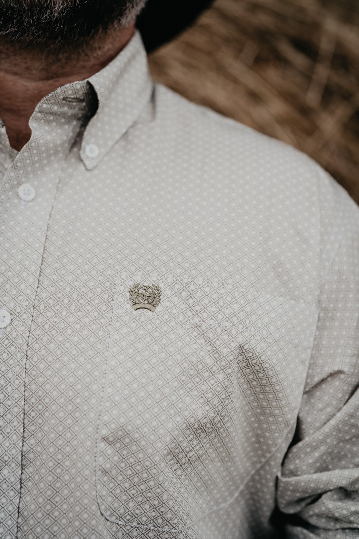 'Houston' Light Green Geo Print Men's CINCH Classic Button Down